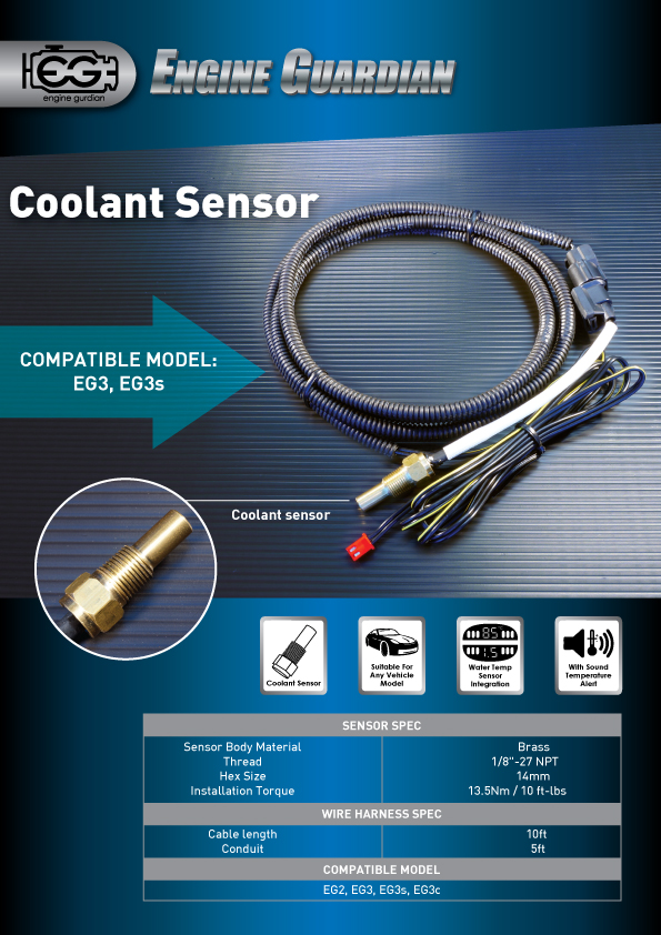 ENGINE GUARDIAN EG3c WATCHDOG TEMPERATURE COOLANT SENSOR GAUGE